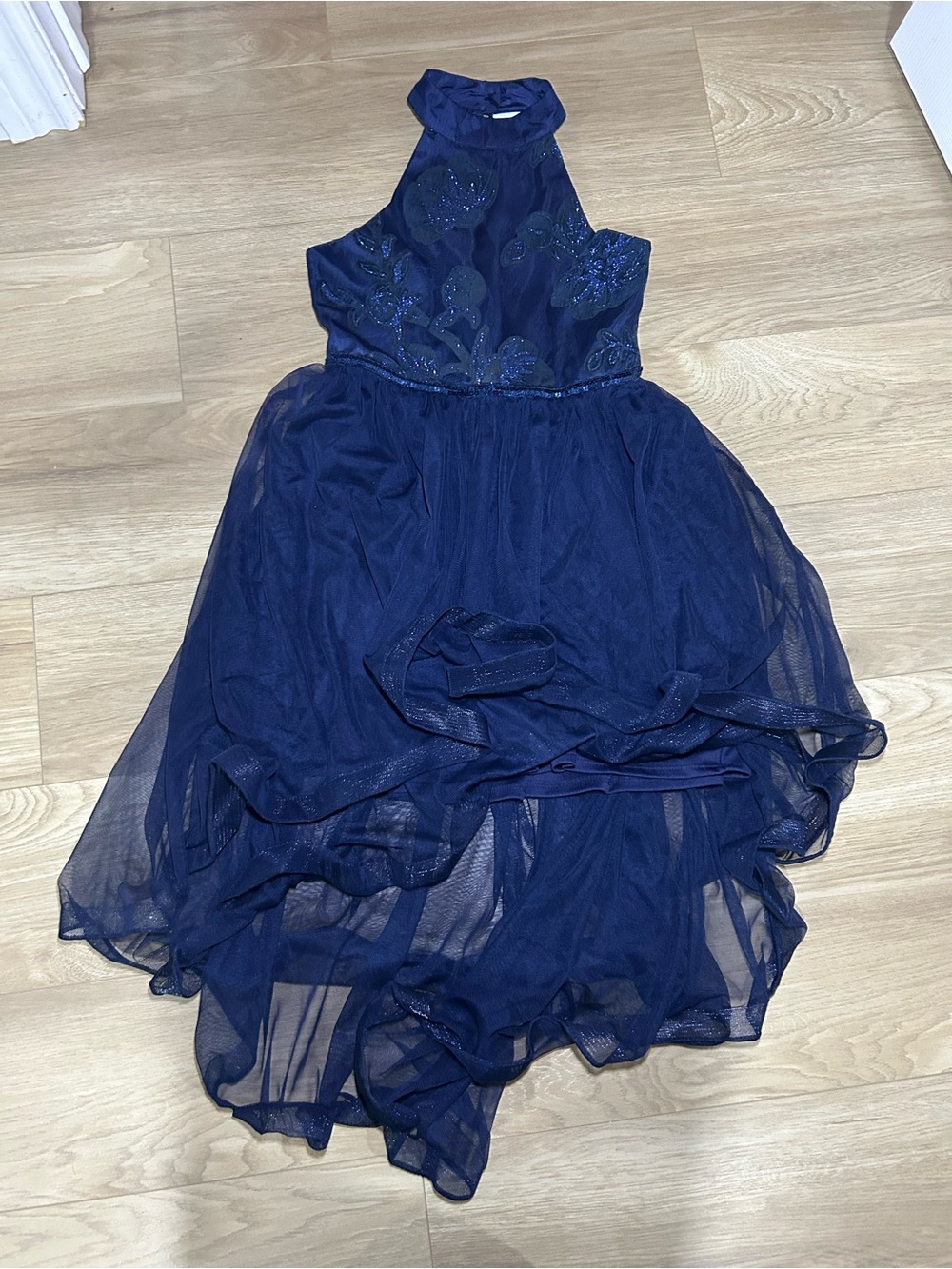 Sweet Heart Rose Navy High-Neck Tulle Party Dress